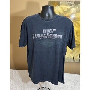 Vintage Harley Davidson 105th Year Lynchburg VA Faded Black Shirt Men’s Size L